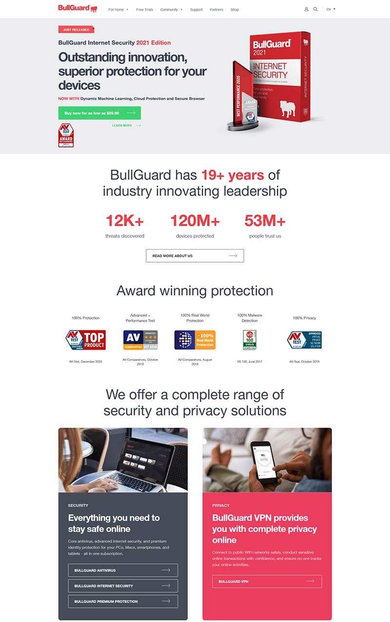 Bullguard 英国网络安全软件购物网站