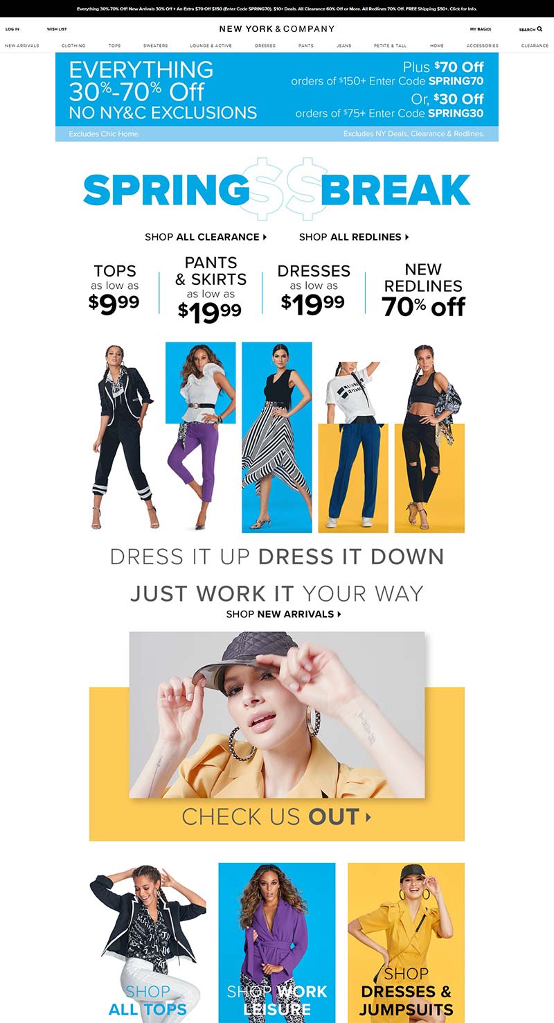 New York & Company 美国女装配饰品牌购物网站