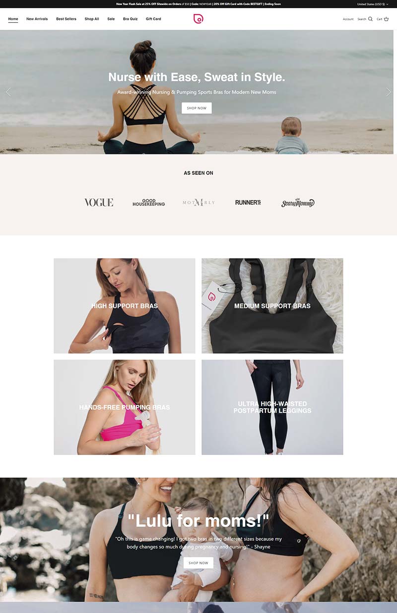Sweat & Milk  美国哺乳运动文胸购物网站