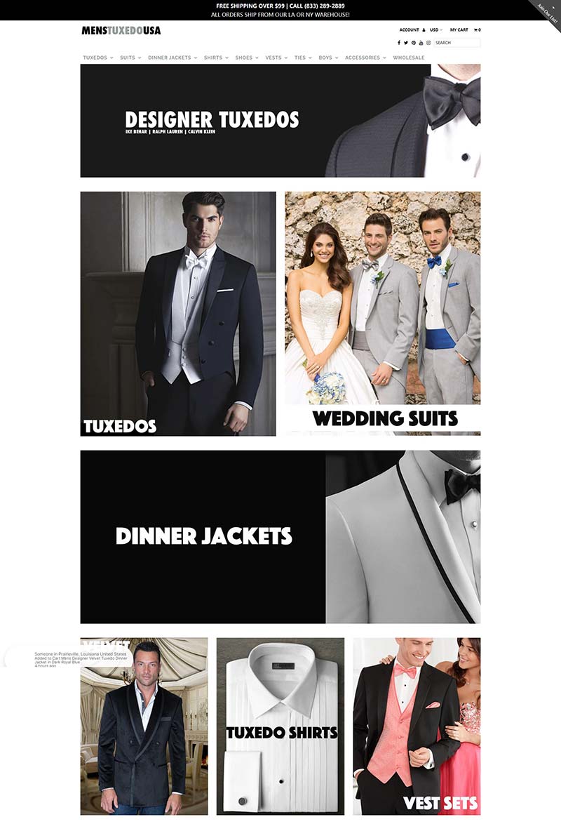 Mens Tuxedo Usa 美国男士燕尾服专营网站