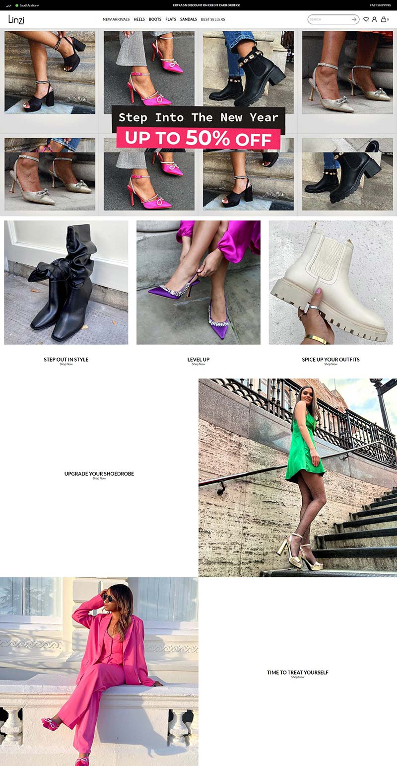 Linzi Shoes SA 沙特慈善女鞋品牌购物网站