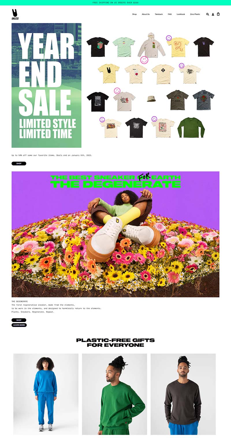 UNLESS Collective 美国环保街头服饰品牌购物网站
