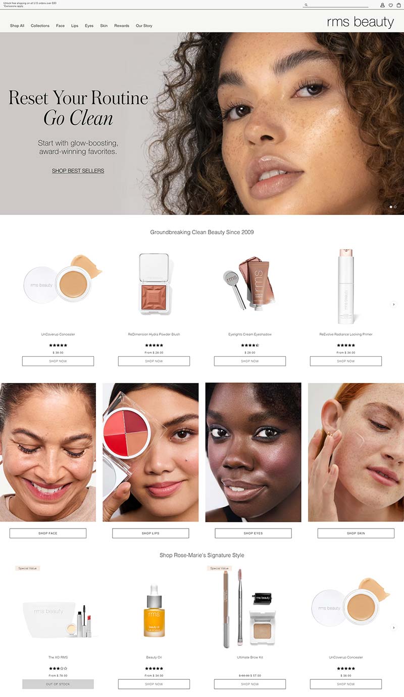 RMS Beauty 美国清洁美容产品购物网站