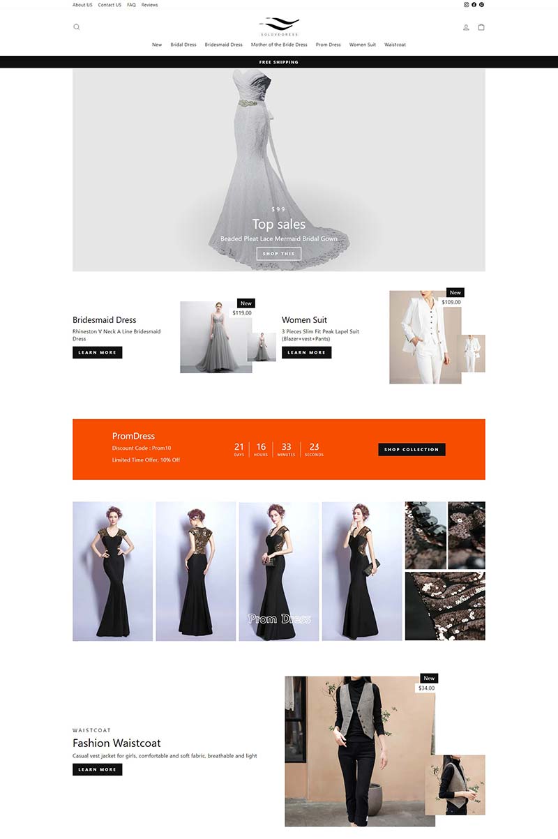 Solovedress 美国精品女装服饰购物网站