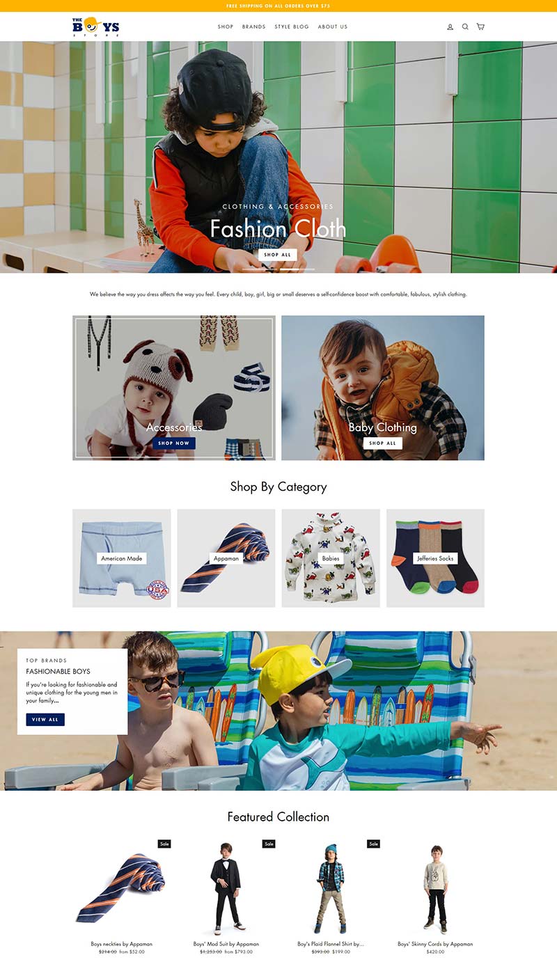 The Boy's Store 美国时尚男童服饰购物网站