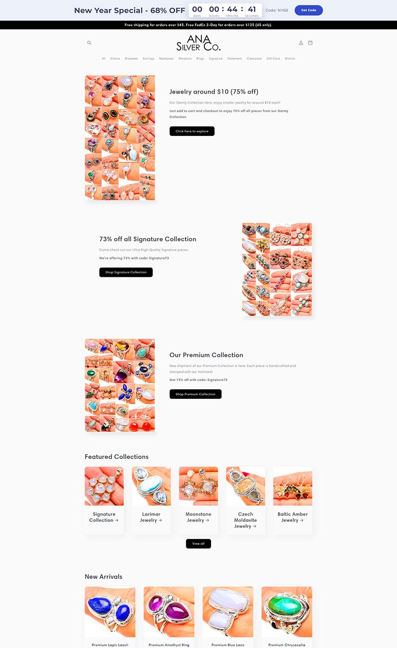 Ana Silver Co 美国宝石珠宝饰品购物网站