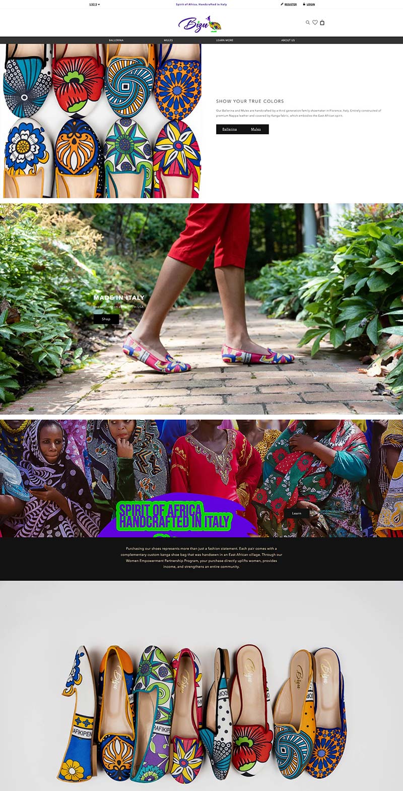 BIZU Shoes 美国女性手工平底鞋购物网站