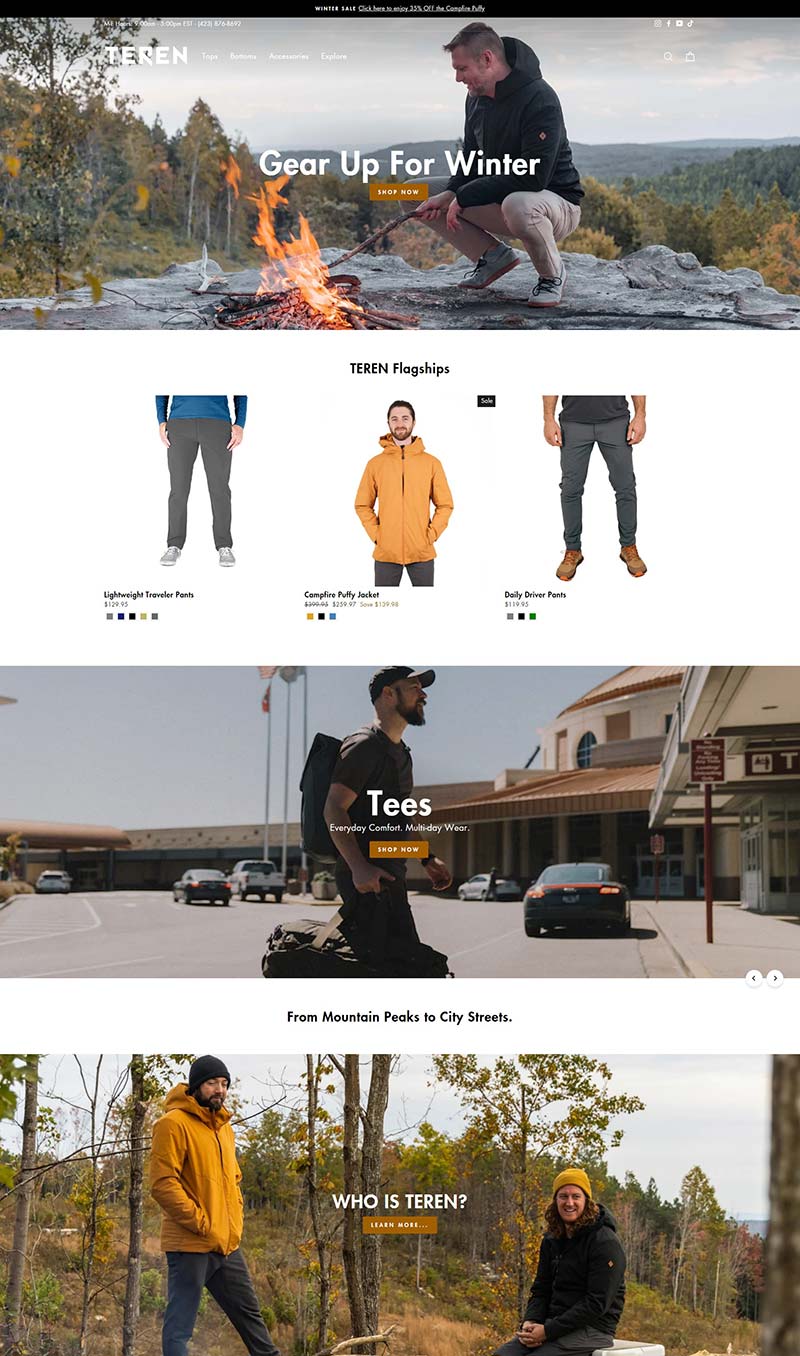 TEREN 美国户外服饰品牌购物网站
