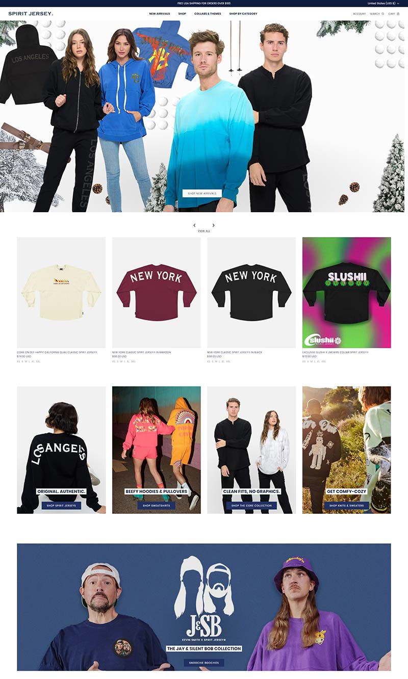 Spirit Jersey 美国休闲服饰品牌购物网站