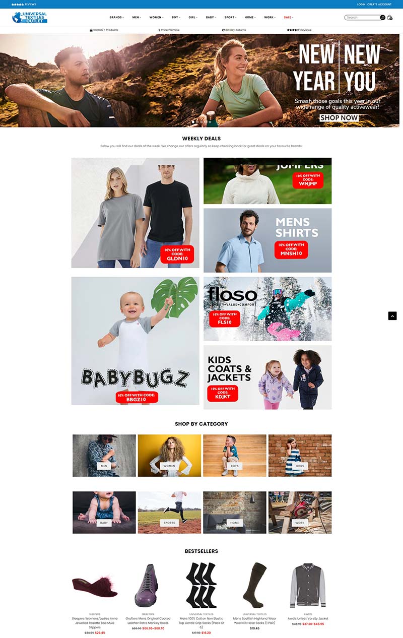 Universal Textiles 英国服饰百货在线购物网站
