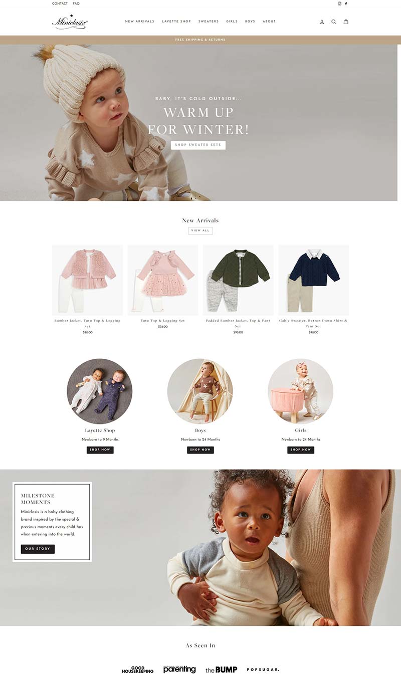 Miniclasix 美国婴儿服装品牌购物网站
