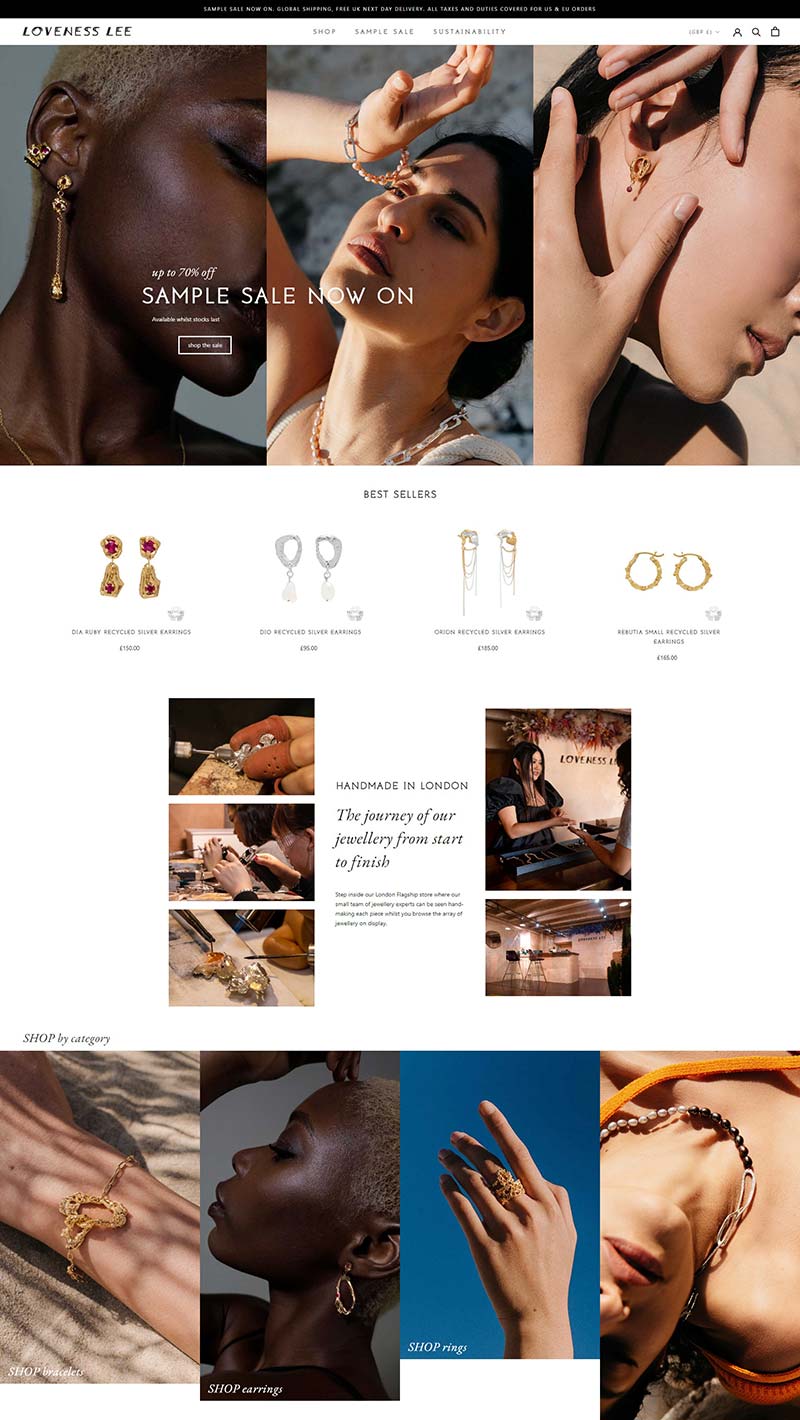 Loveness Lee 英国小众手工珠宝购物网站
