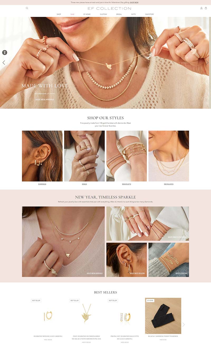 EF Collection 美国高级珠宝品牌购物网站