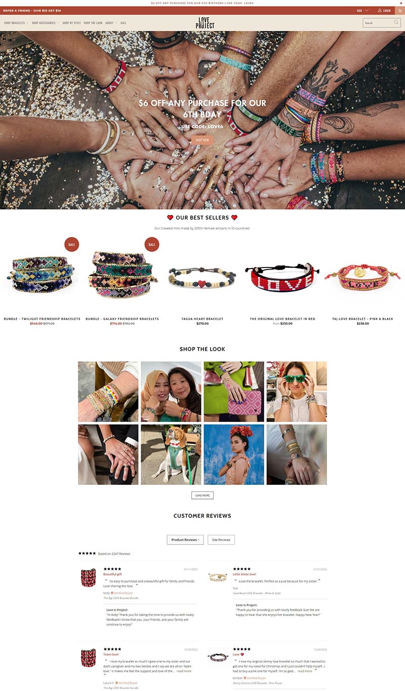 Love Is Project 美国个性手链品牌购物网站