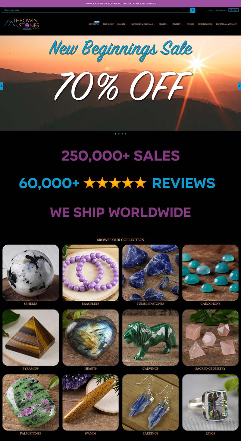 Throwin Stones 美国矿物收藏品购物网站