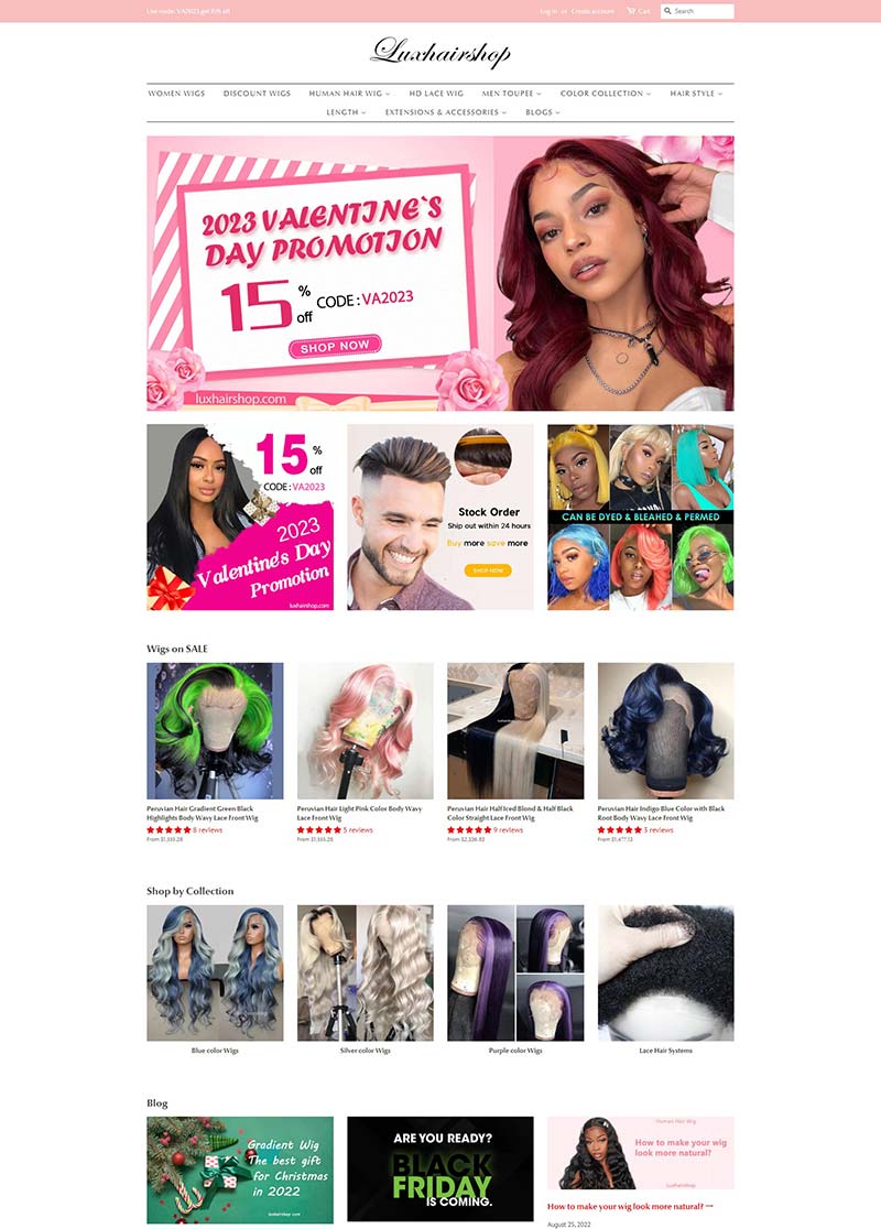 Luxhairshop 美国假发专营购物网站