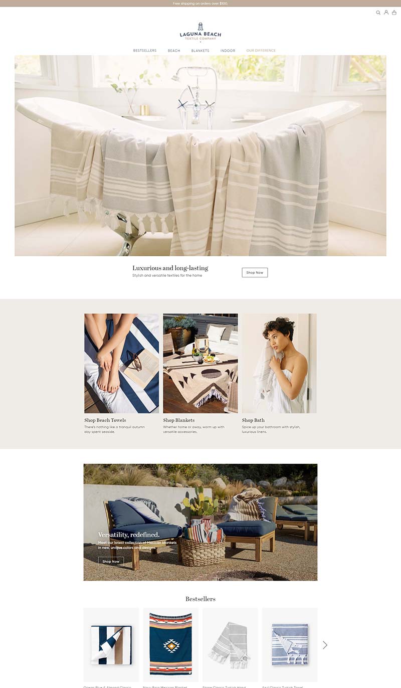 Laguna Beach Textile Co 美国海滩生活用品购物网站