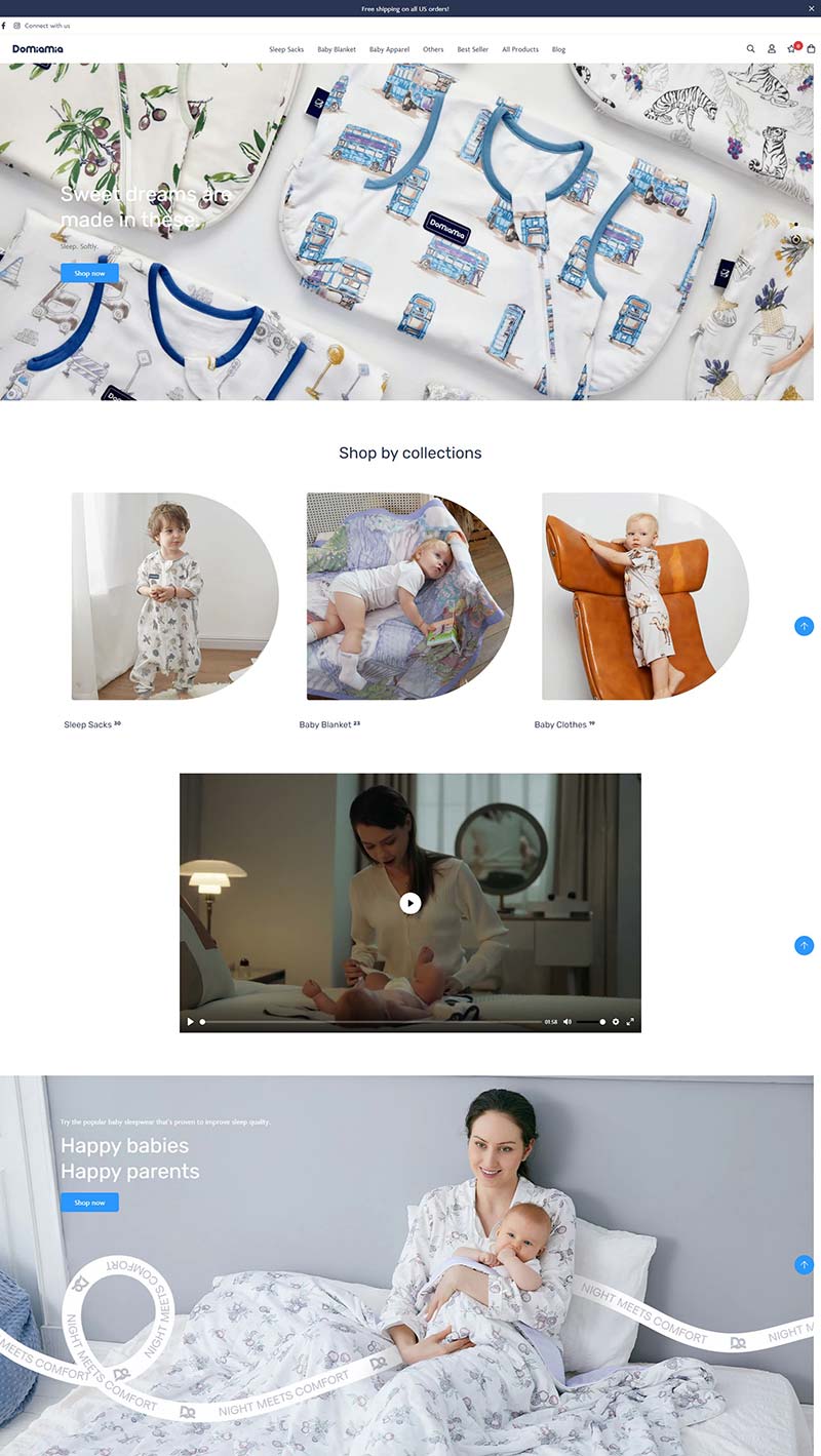DOMIAMIA 美国婴童家居服购物网站