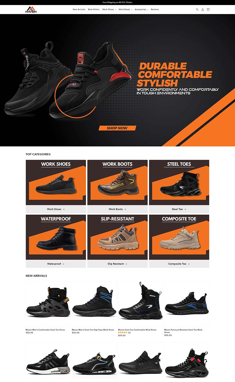Maven Safety Shoes 中国时尚工作鞋履购物网站
