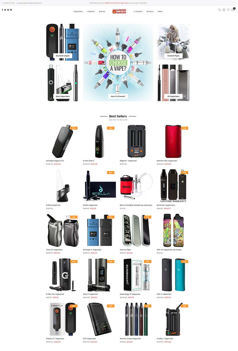 Portable Hookahs 美国电子烟配件购物网站
