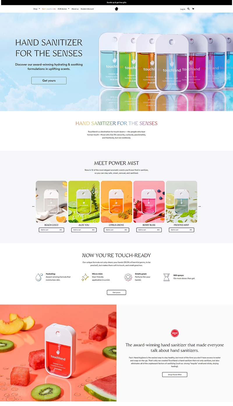 Touchland 美国保湿舒缓洗手液品牌购物网站
