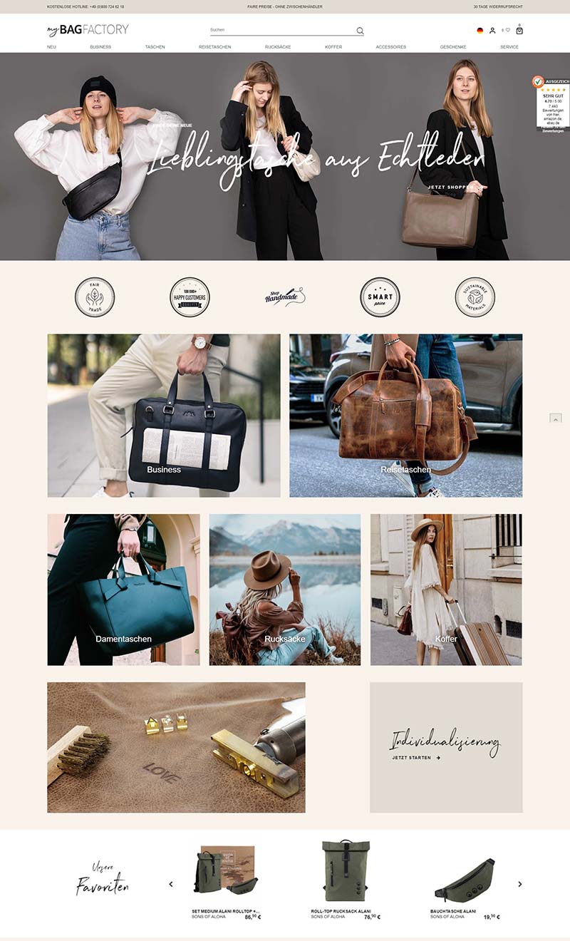 My-bagfactory 德国品牌箱包在线购物网站