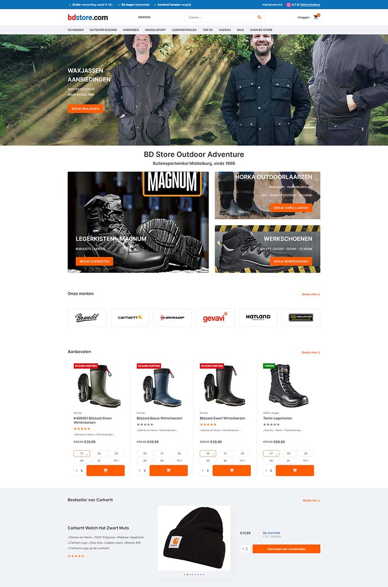 BD Store 荷兰户外鞋服购物商店