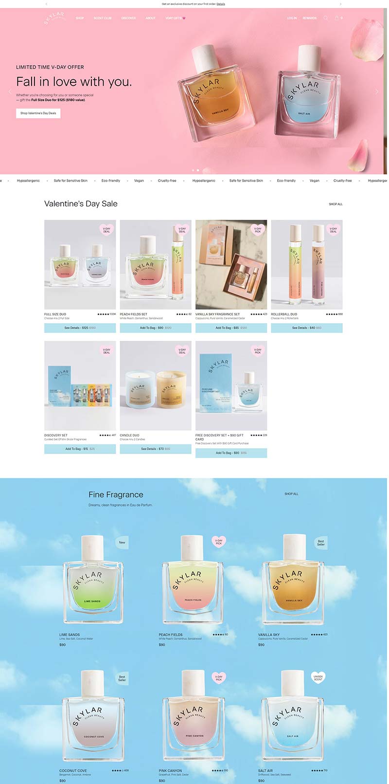 Skylar 美国低过敏清洁香水品牌购物网站