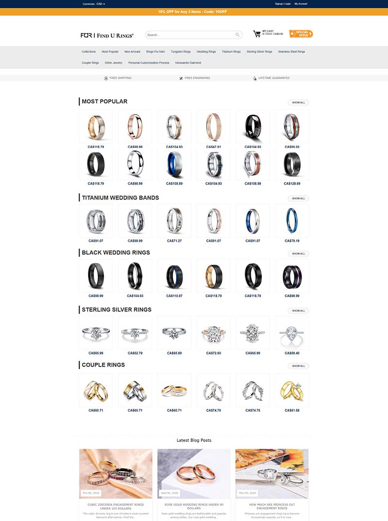 Find U Rings 加拿大戒指饰品定制网站