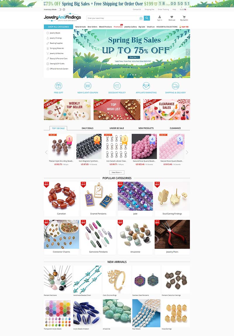 JewelryAndFindings 香港小商品配饰在线购物网站