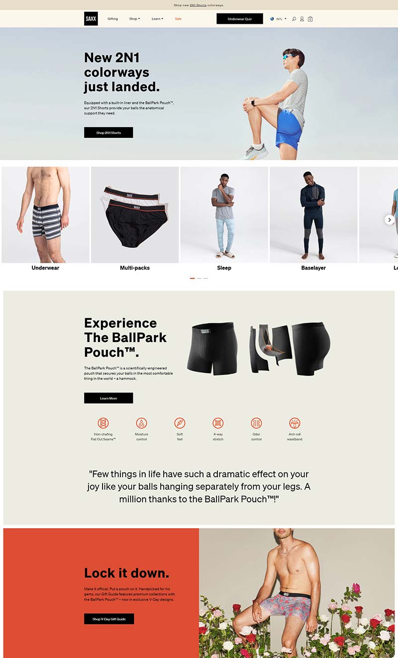 SAXX Underwear UK 英国男性内衣品牌购物网站