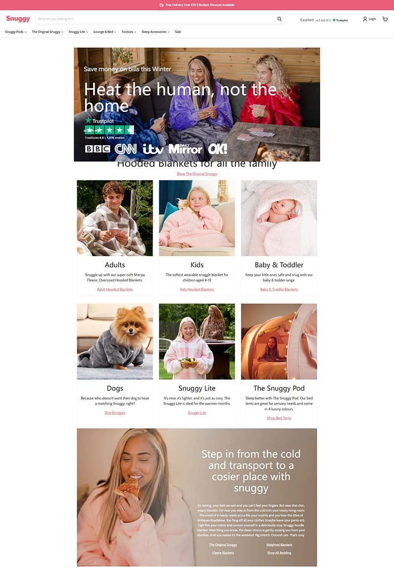 Snuggy 英国生活服饰在线购物网站