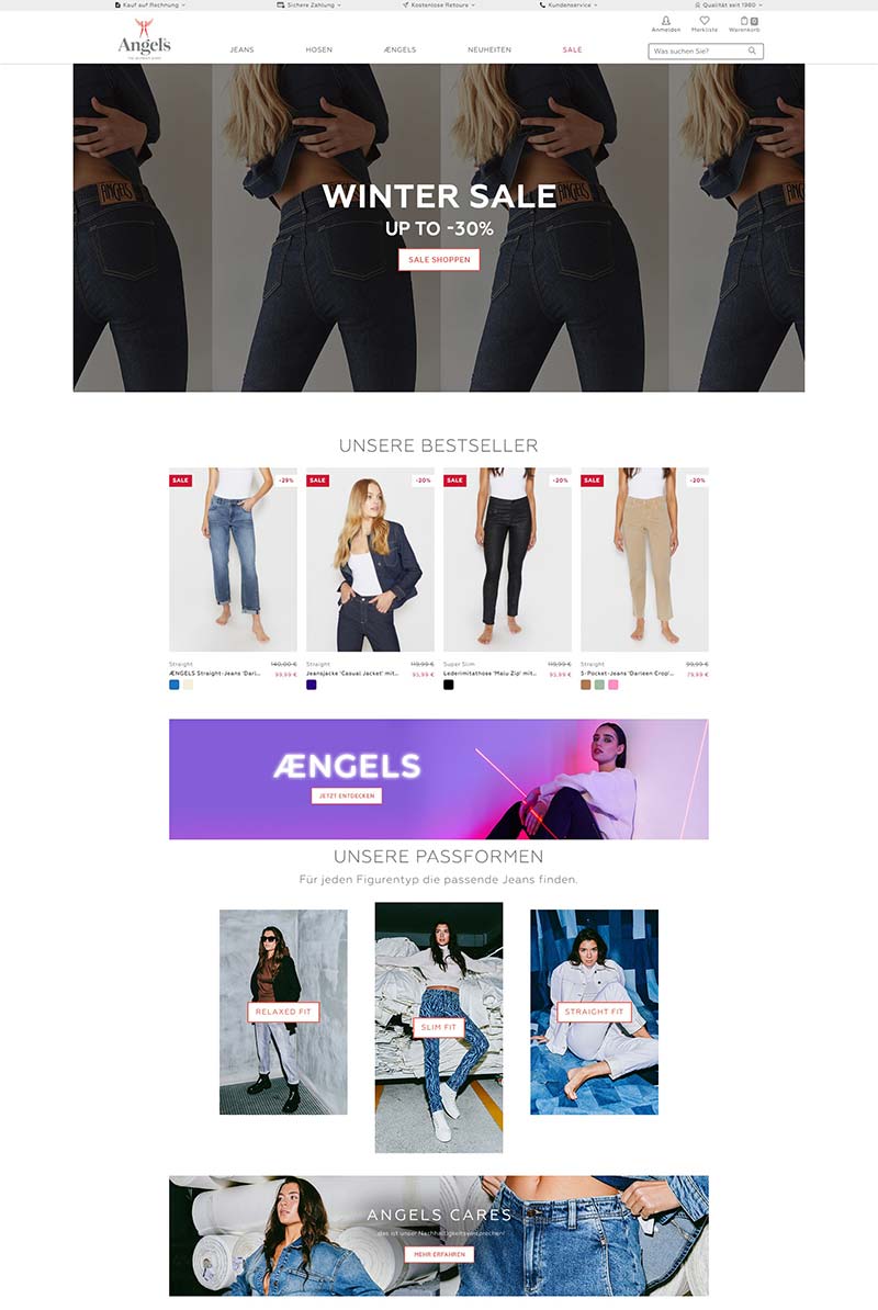 Angels Jeanswear 德国时尚牛仔女装购物网站