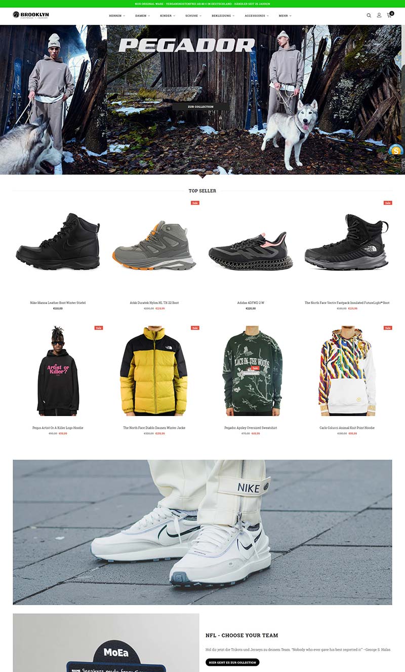 Brooklyn Shop 德国街头运动服饰购物网站