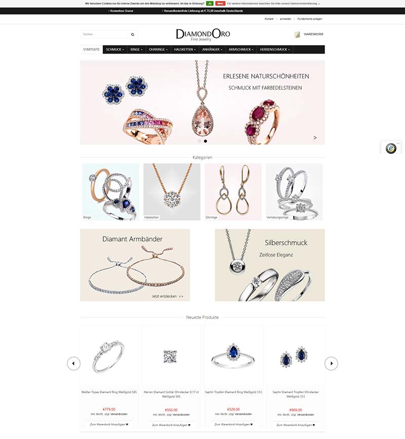 DiamondOro 德国钻石首饰品牌购物网站