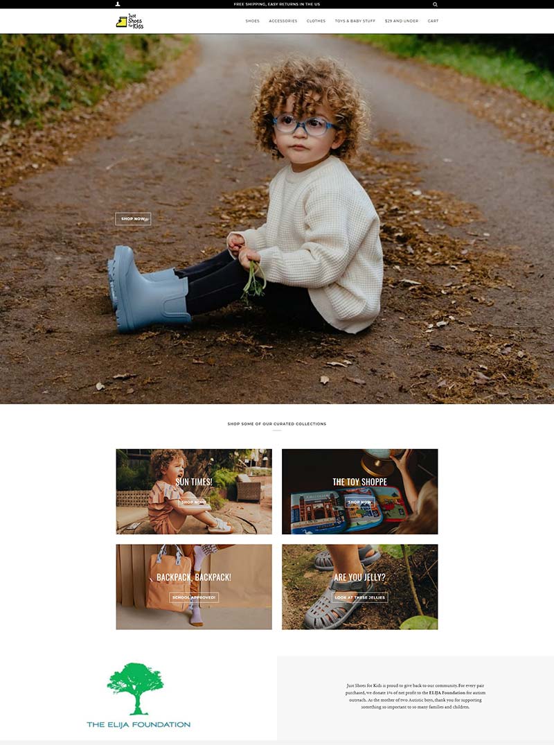 Just Shoes for Kids 美国儿童鞋履品牌购物网站