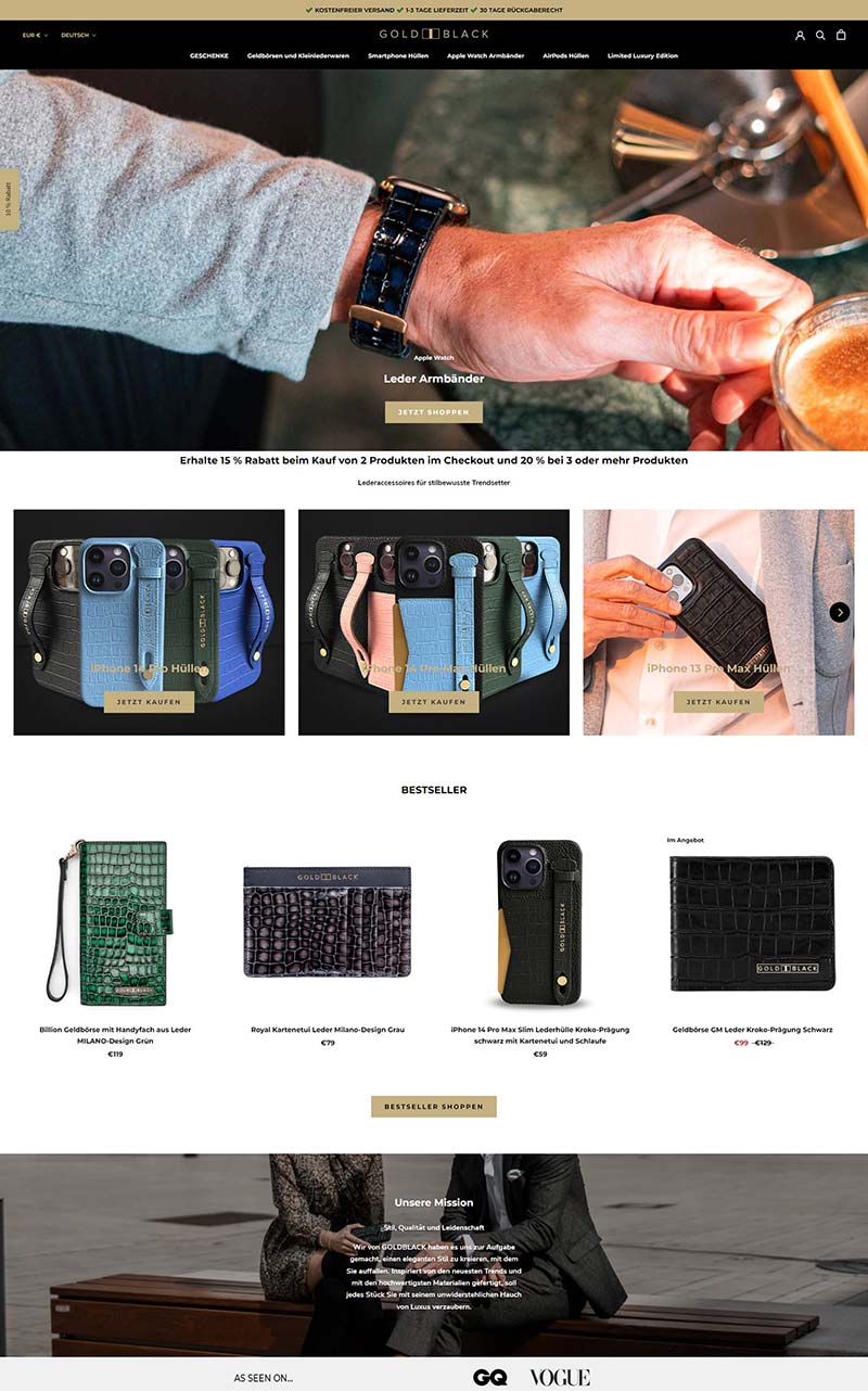 GOLDBLACK 德国奢华手机壳品牌购物网站