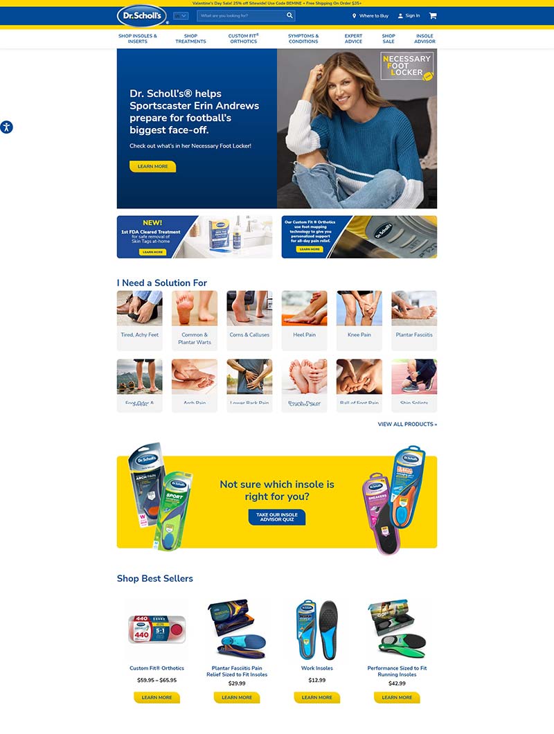 Dr. Scholl's 美国足部护理鞋垫购物网站