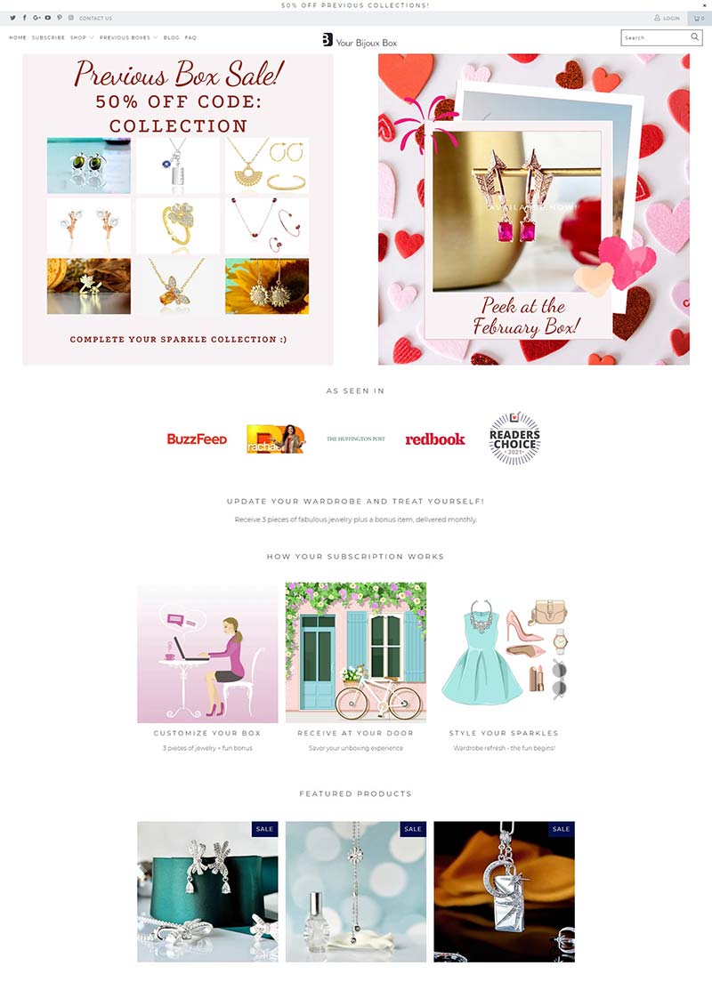 Bijoux Box 加拿大奢华珠宝盒子订阅网站