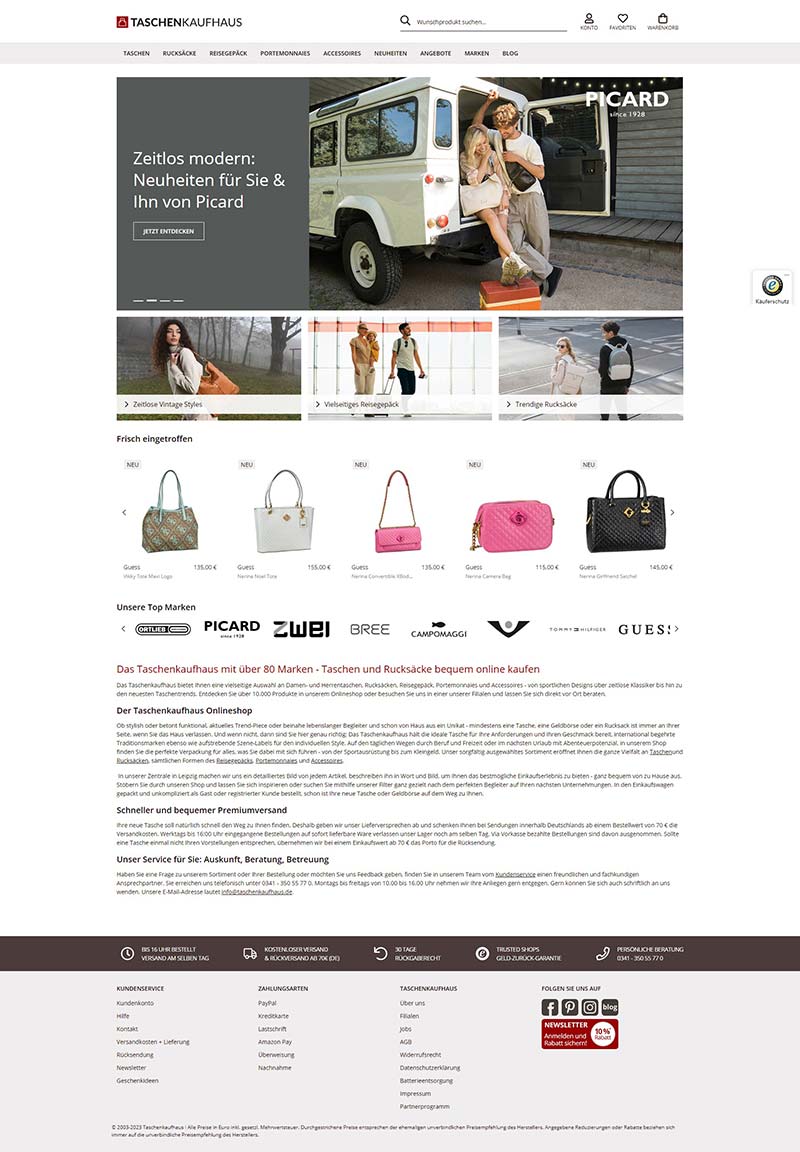 Taschenkaufhaus 德国品牌箱包百货购物网站
