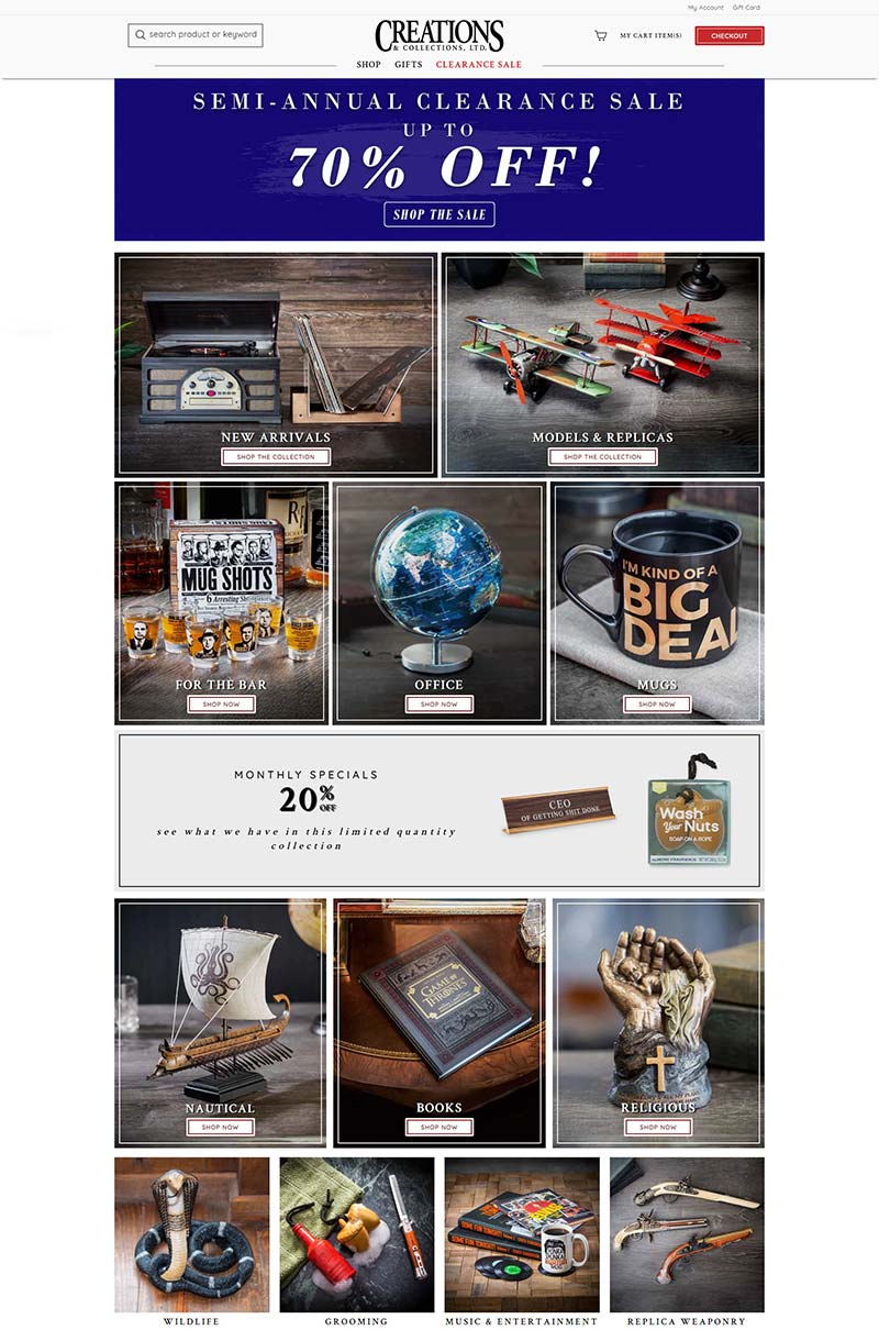 Creations and Collections 美国限量版工艺品购物网站