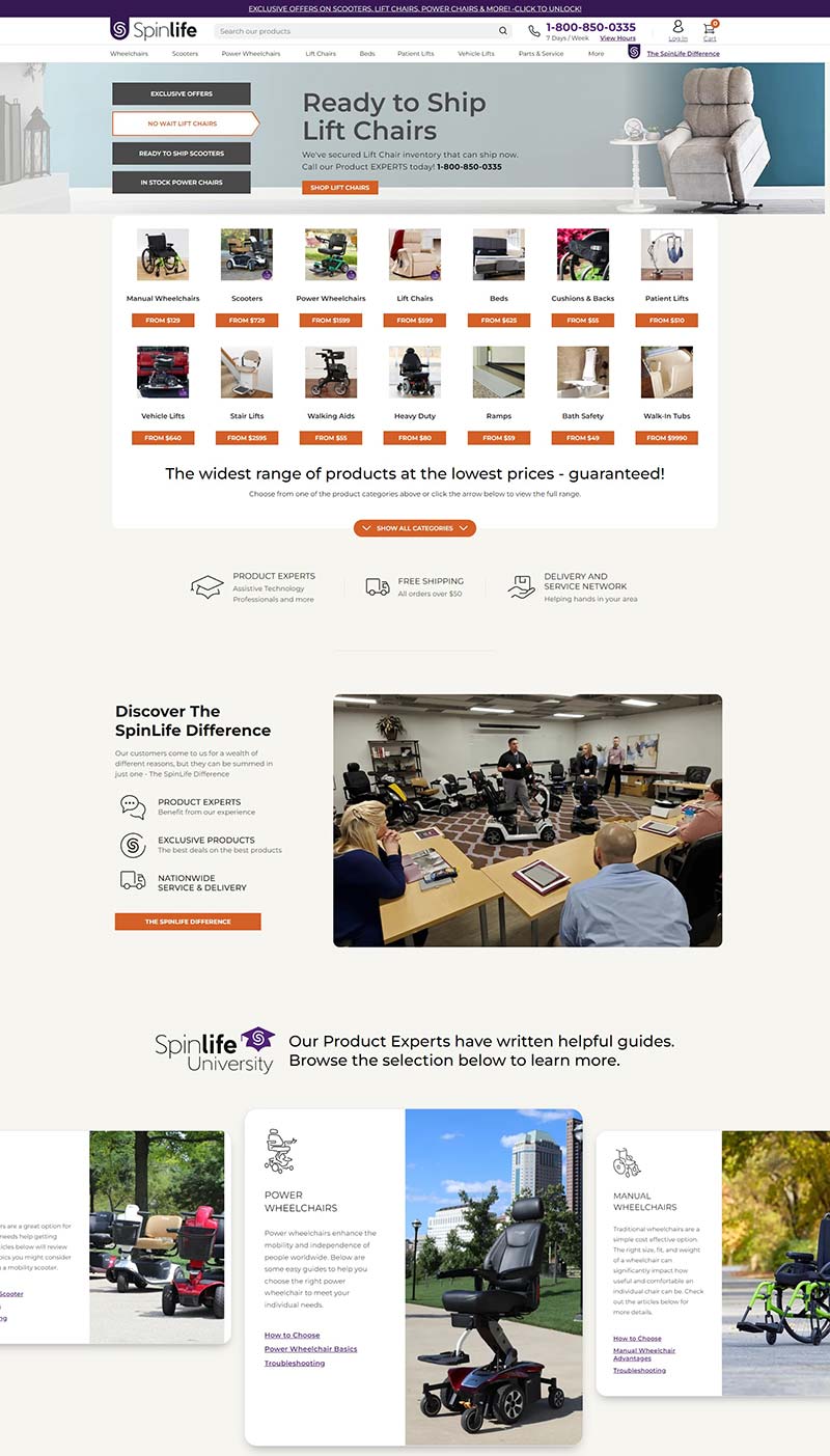 SpinLife 美国电动助行设备购物网站