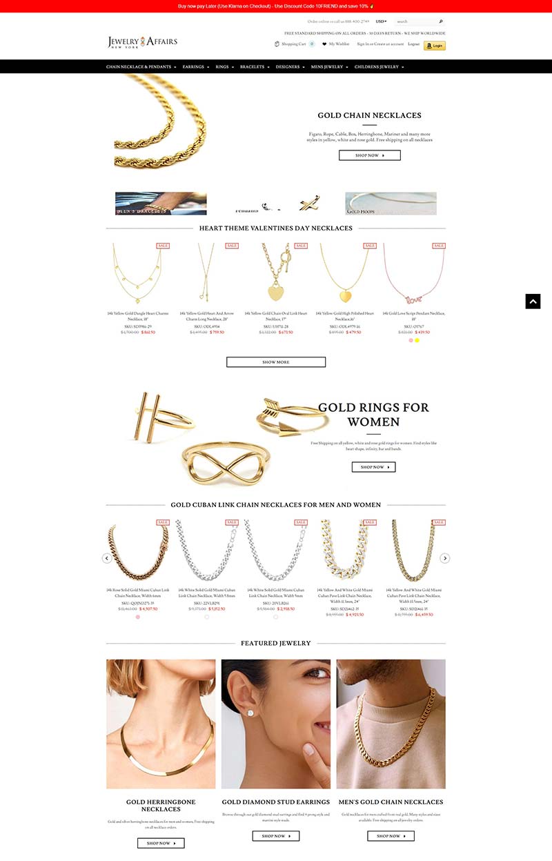Jewelry Affairs 美国时尚精品珠宝购物网站