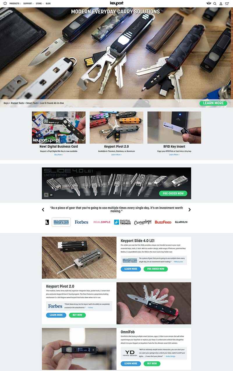 Keyport 美国钥匙链小工具购物网站