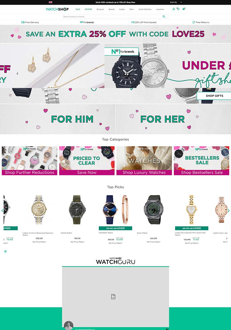 Watch Shop 英国奢华手表品牌购物网站