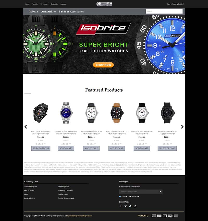 Militarywatchexchange 美国军用级手表购物网站