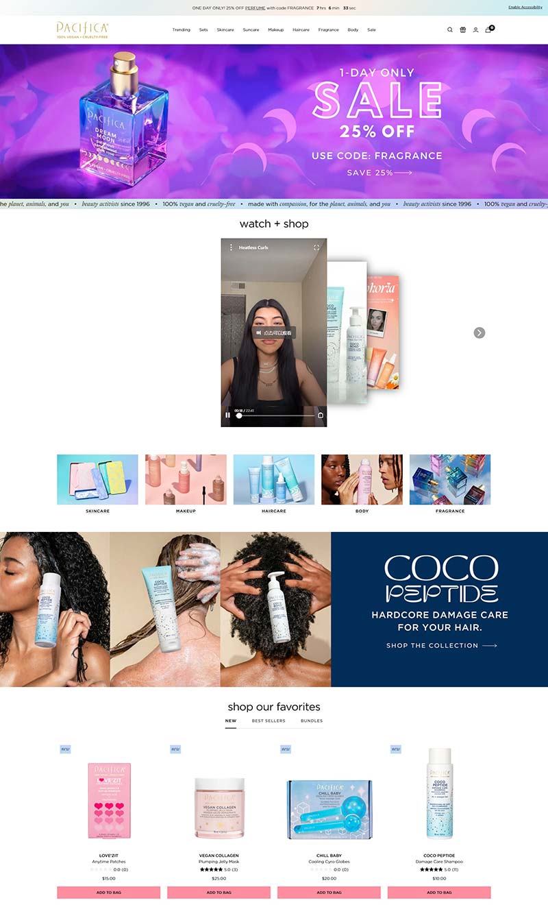 Pacifica Skincare 美国纯素香水护肤品牌购物网站