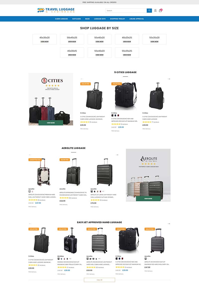 Travel Luggage and Cabin Bags 英国手提箱行李箱购物网站