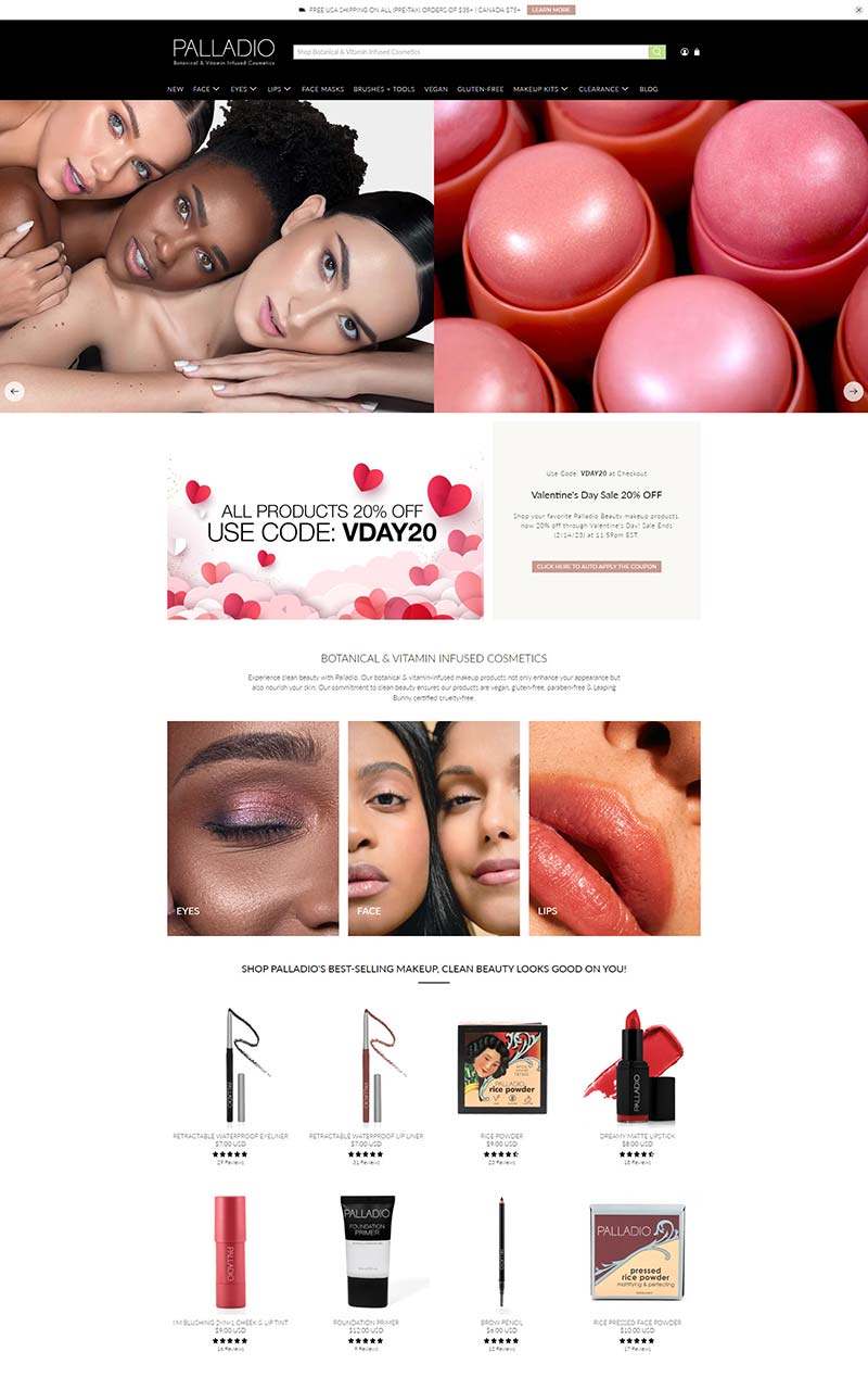 Palladio Beauty 美国纯净化妆品在线购物网站