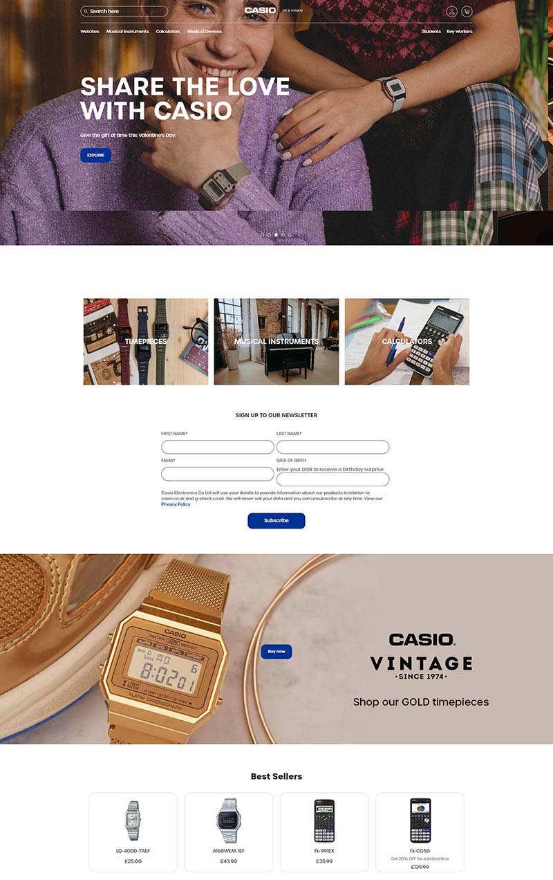 Casio UK 卡西欧手表品牌英国官网